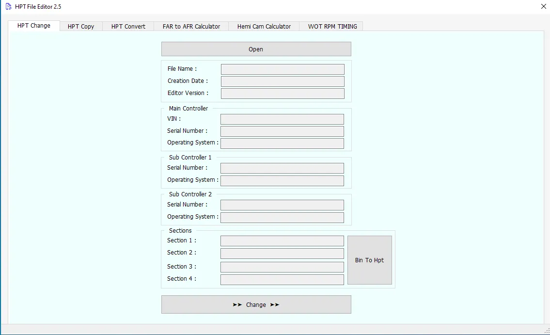 BIN to HPT Converter - HPT File Editor 2.5